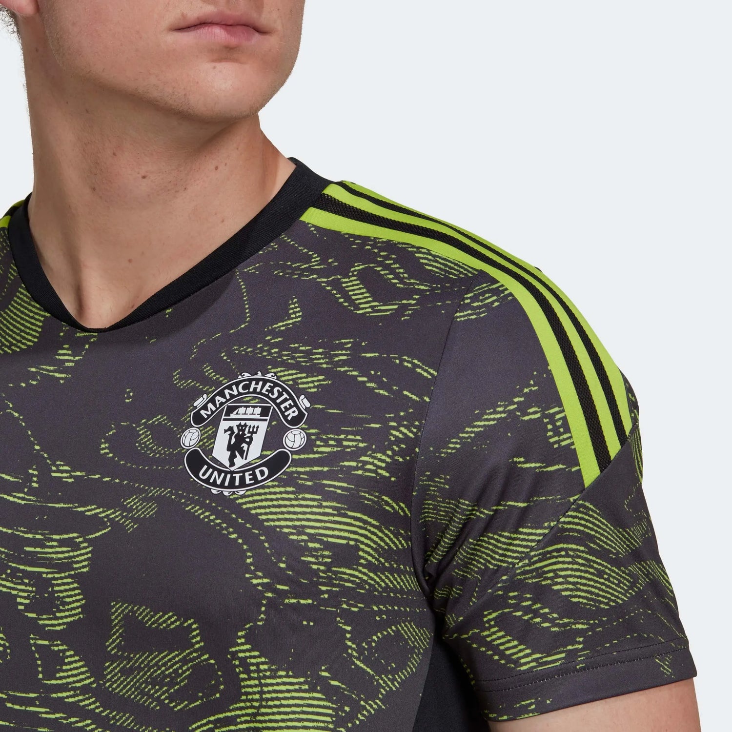 adidas 2022-23 Manchester United EU Training Jersey - Black-Slime (Detail 1)