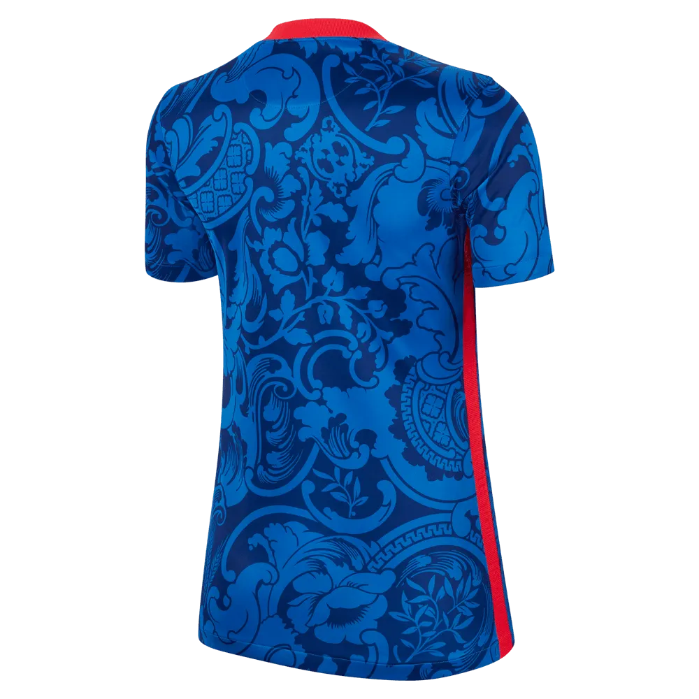 Nike France Women's EC22 Home Jersey - Hyper Cobalt-Siren Red (Back)