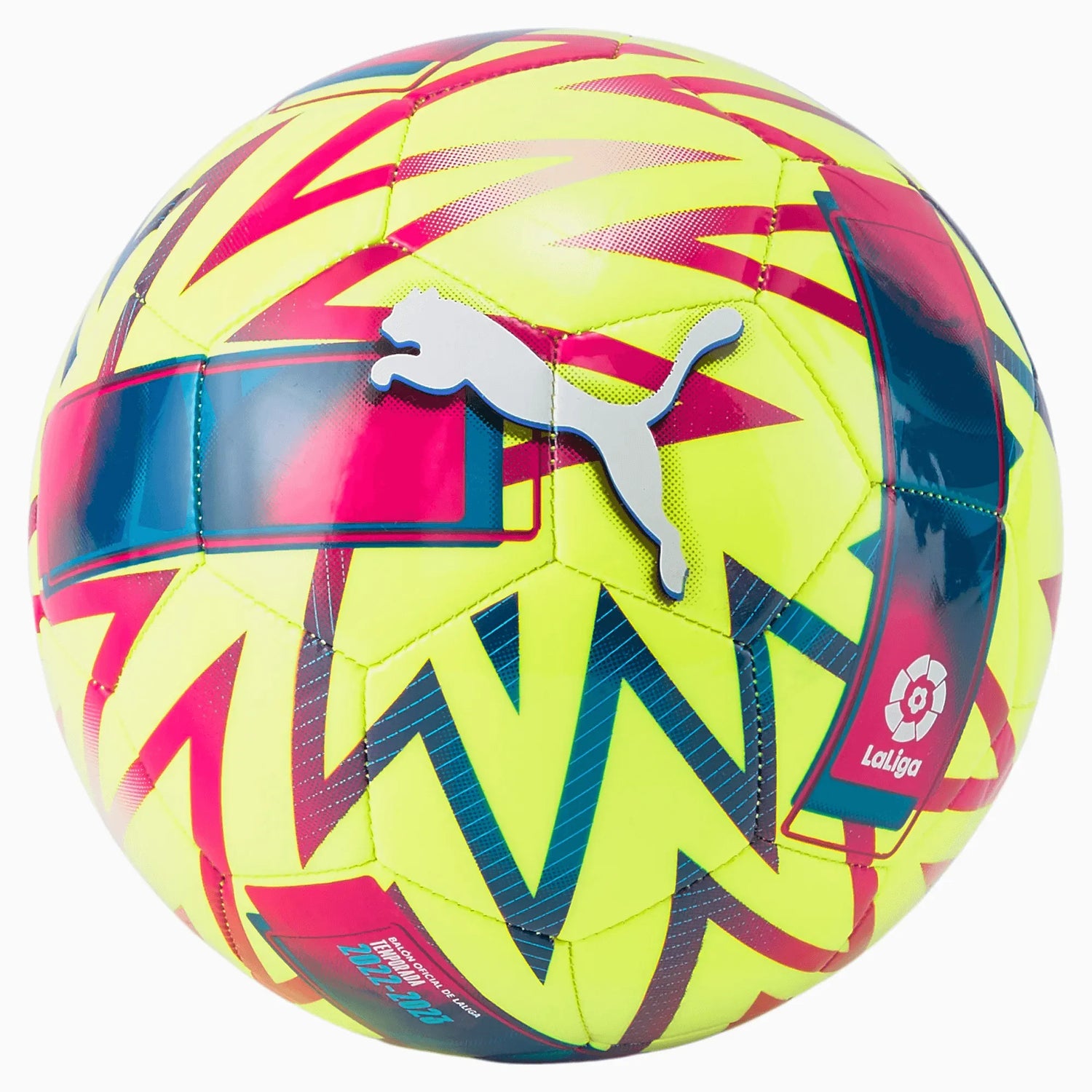 Puma Orbita La Liga 1 MS Mini Ball - Lemon-Beetroot (Front)