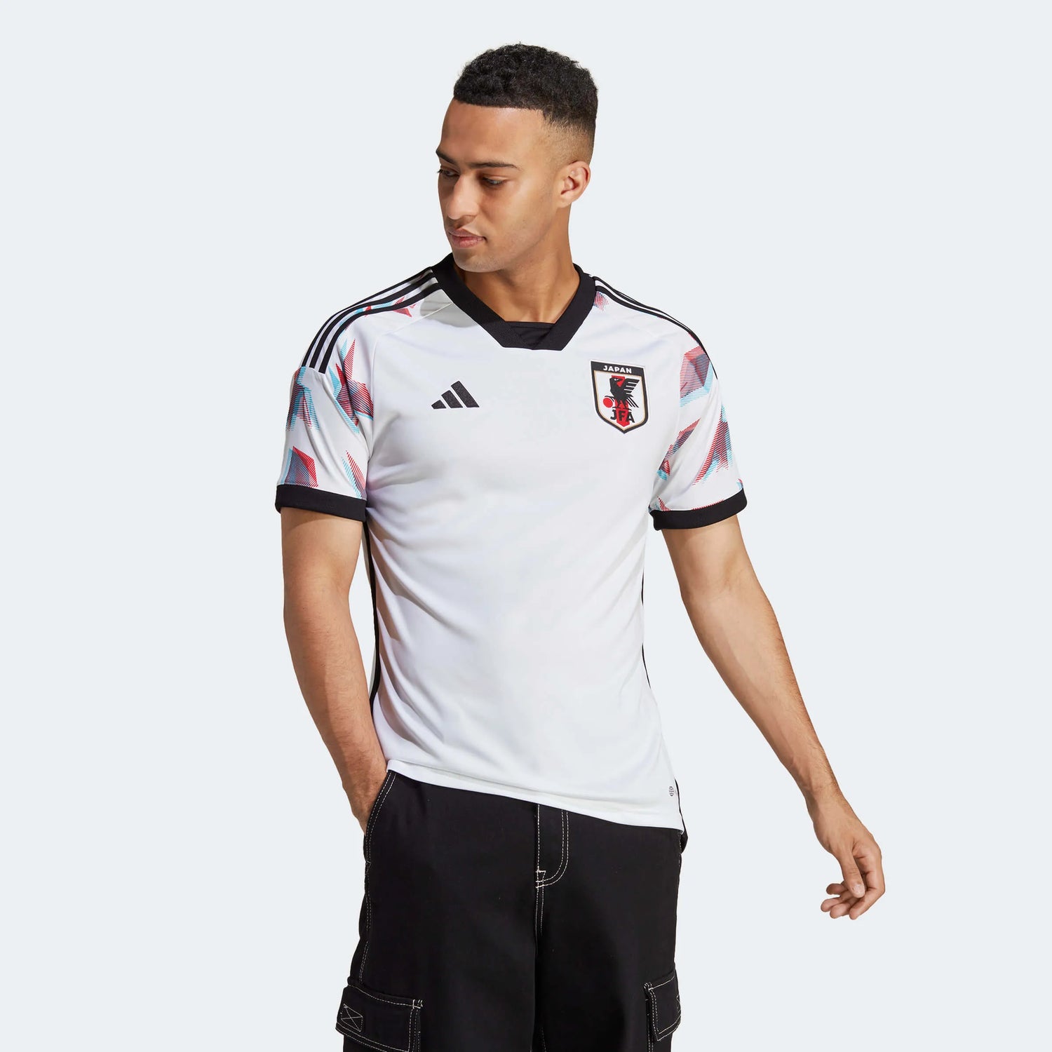 adidas 2022-23 Japan Away Jersey White-Blue (Model - Front)
