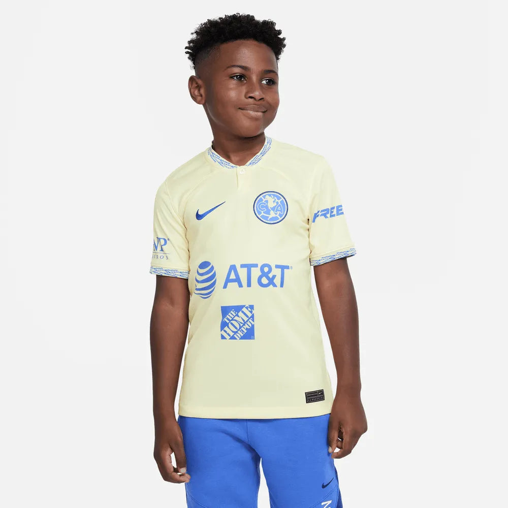 Nike 2022-23 Club America Youth Home Jersey (Model - Front)