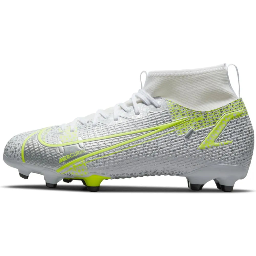 Nike JR Superfly 8 Academy FG-MG - White-Grey-Volt (Side 1)