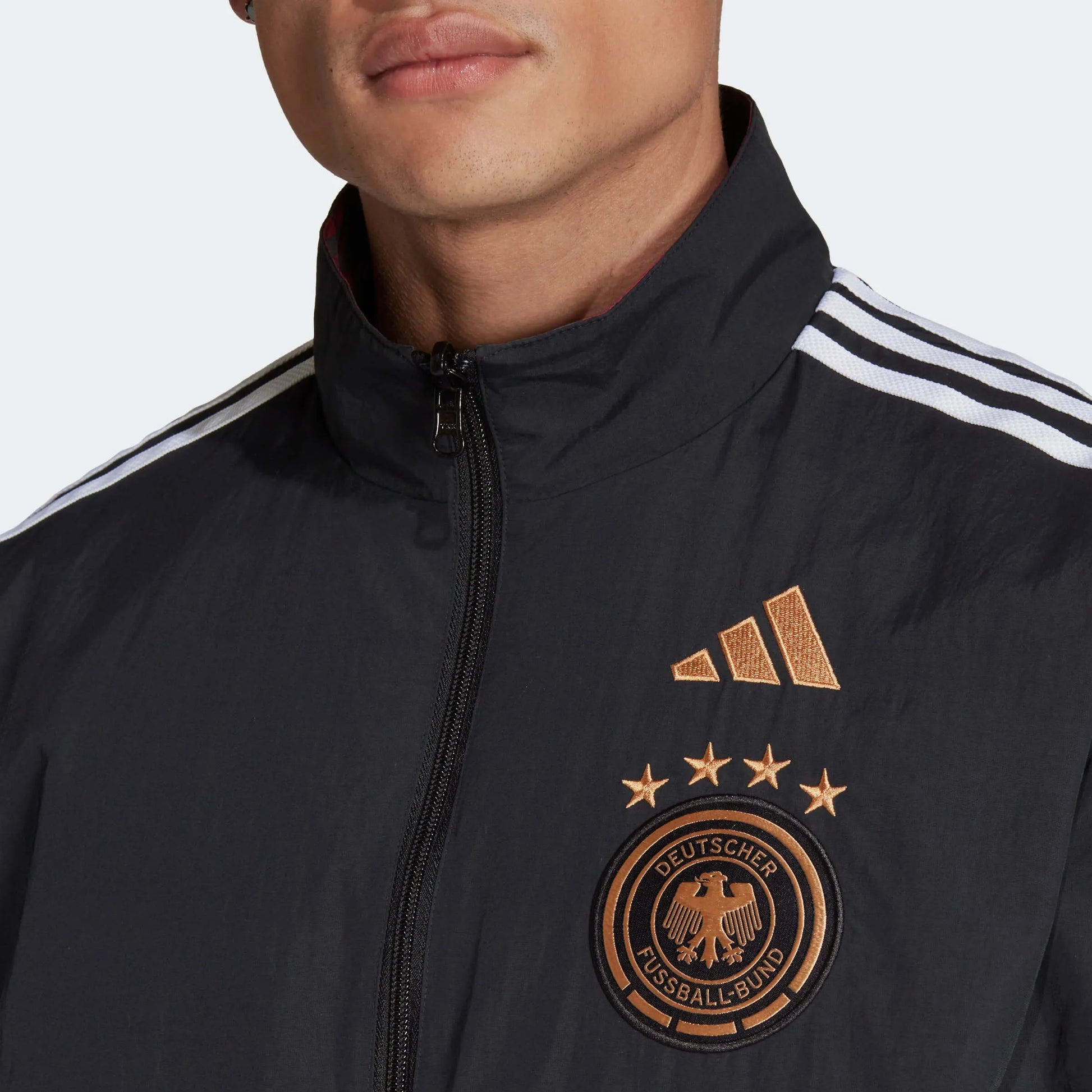 adidas 2022-23 Germany WC Anthem Jacket - Black-White (Detail 1)