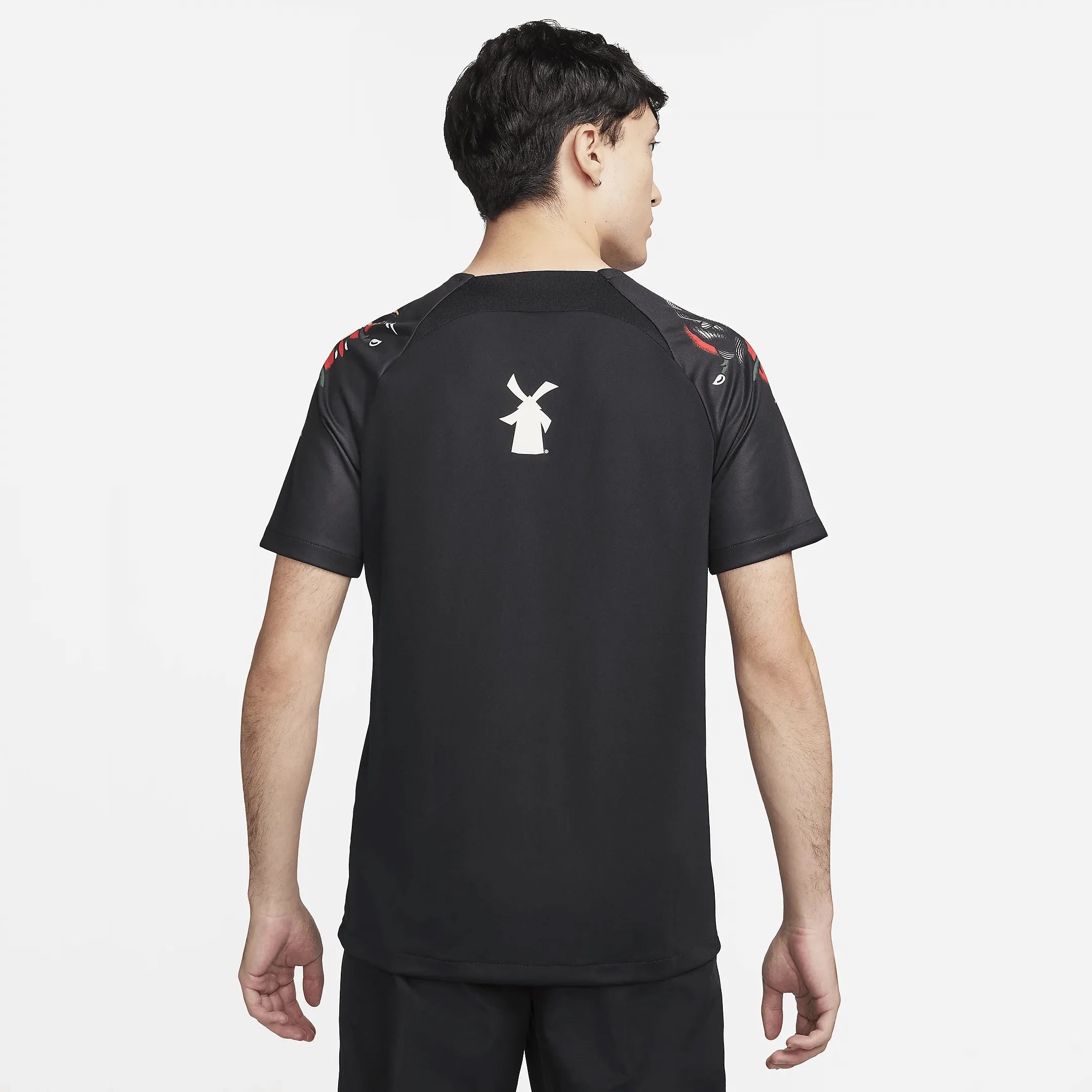 Nike 2023 Portland Thorns Pre-Match Training Jersey - Black - Red (Model - Back)