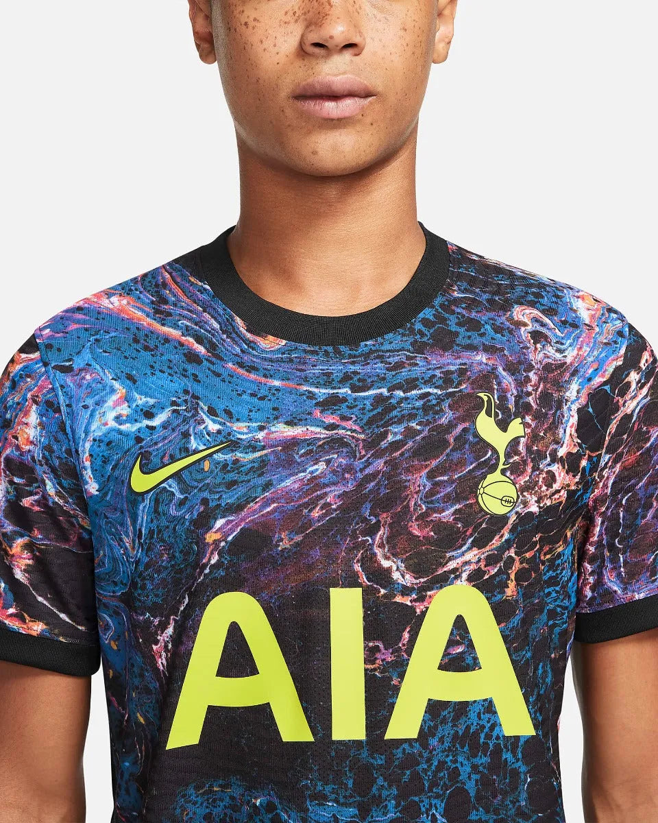 Nike 2021-22. Tottenham Away ADV Match Jersey - Black-Venom Green (Detail 1)