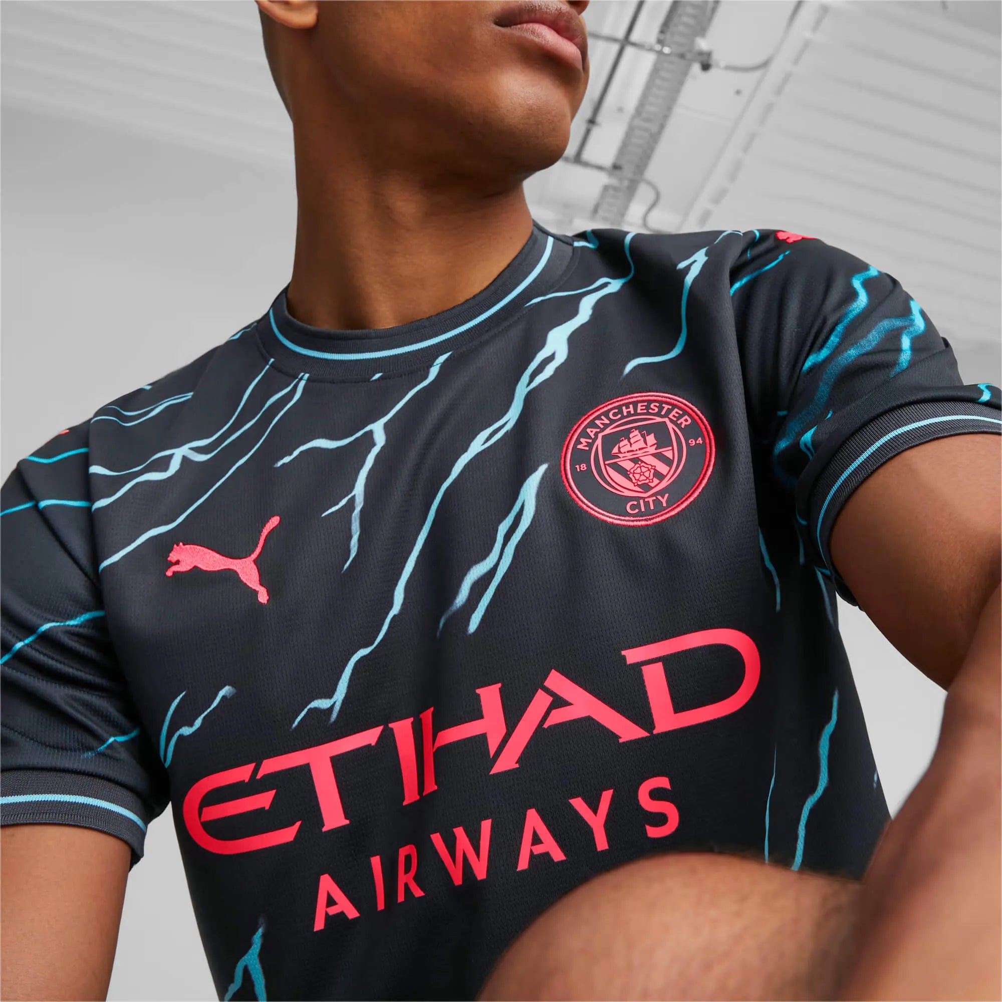 Puma 2023-24 Manchester City Men's Stadium Third Jersey (Detail 1)