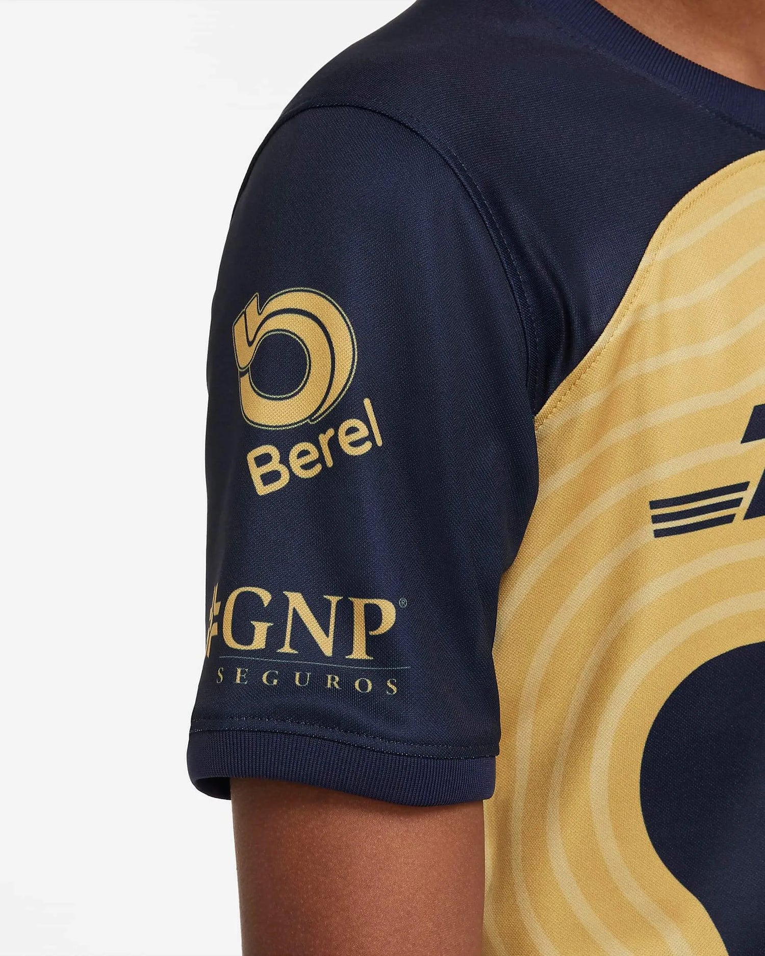 Nike 2022-23 Pumas Youth Away Jersey - Gold-Obsidian (Detail 2)