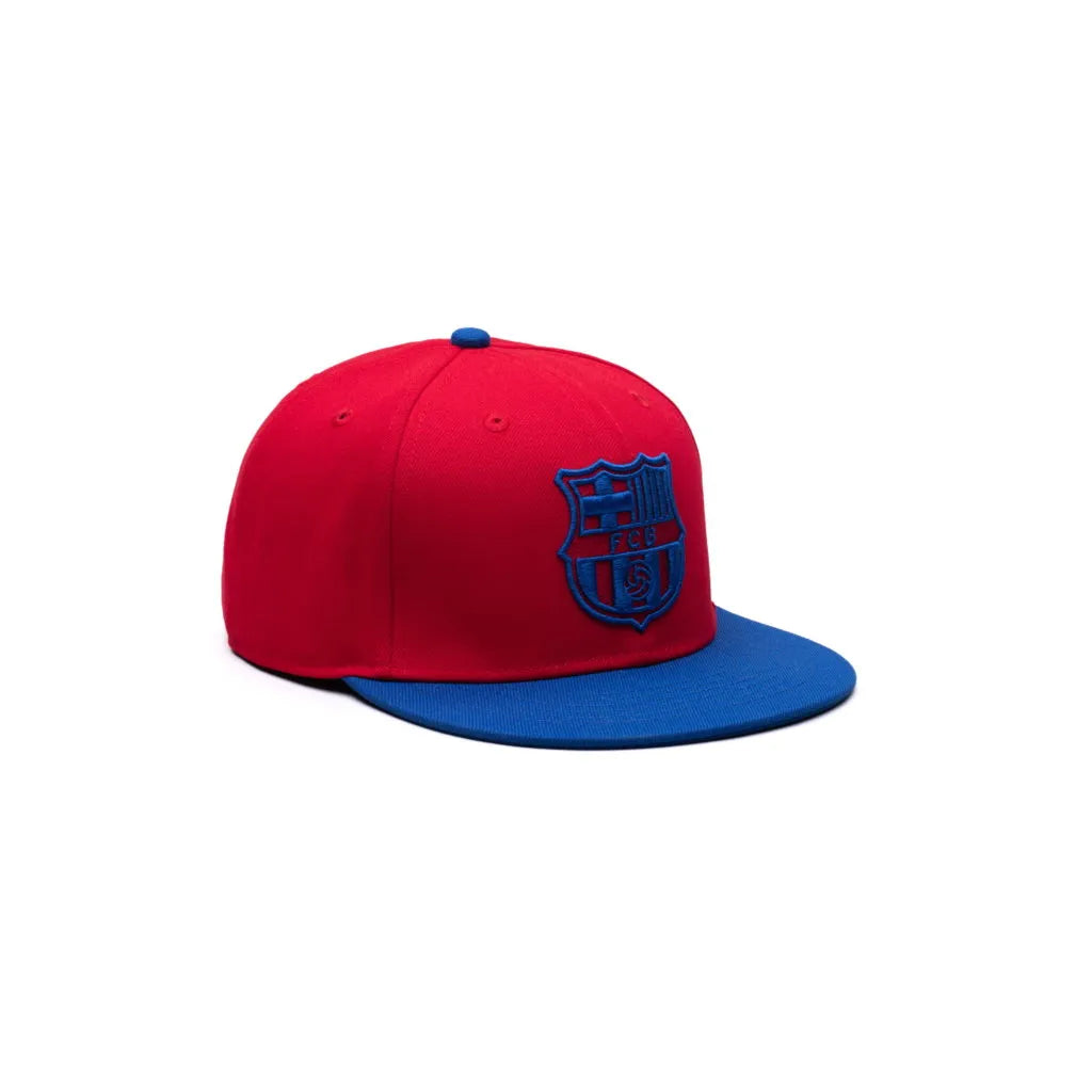 Fan Ink Collection Barcelona Retro Capsule Snapback Hat - Scarlet-Calming Blue