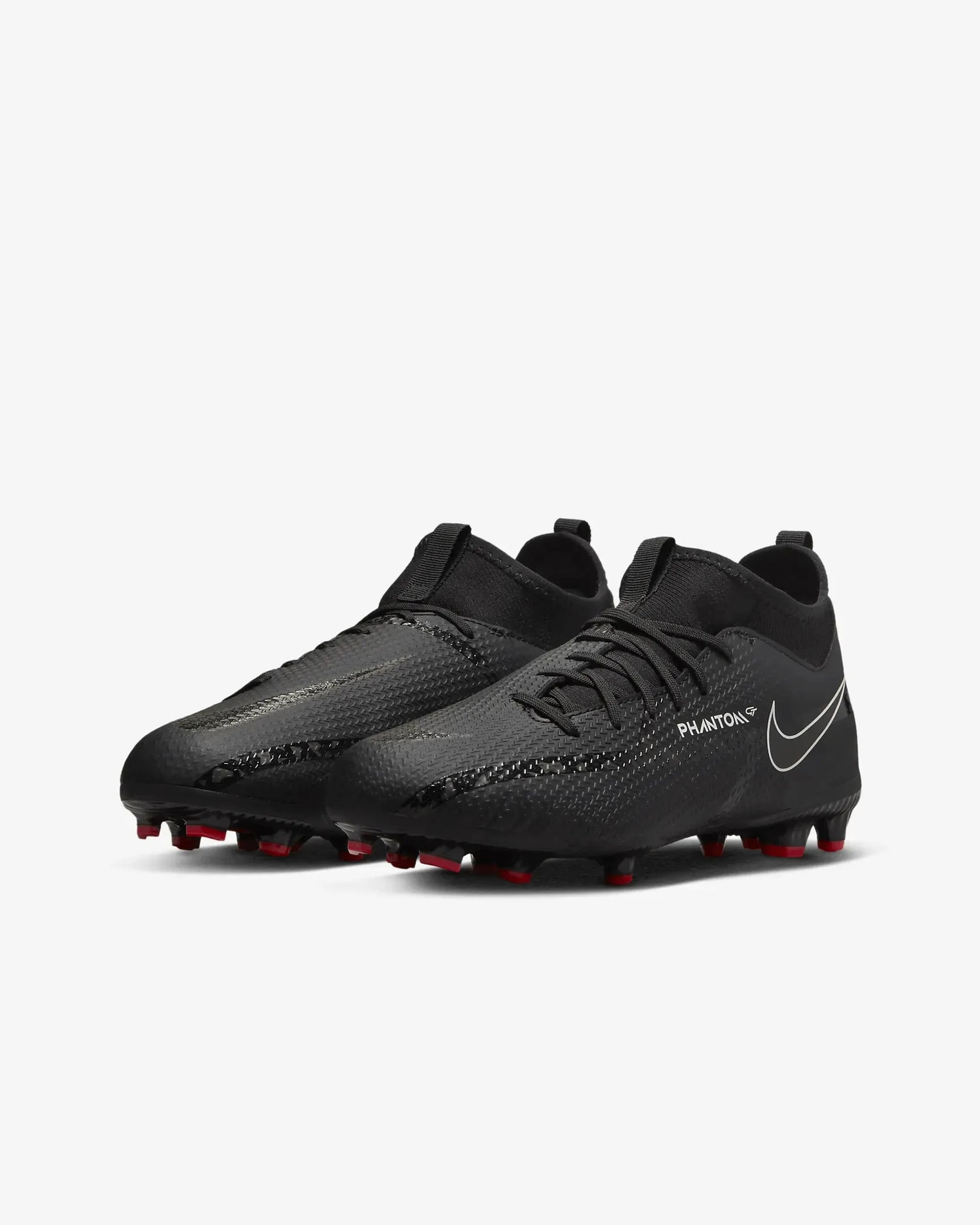 Nike Jr Phantom GT2 Academy DF FGMG - Black-Smoke Grey (Pair - Diagonal)
