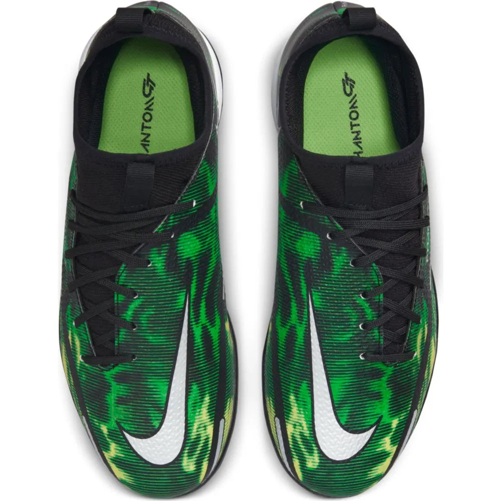 Nike JR Phantom GT2 Academy DF SW IC - Black-Green Strike (Pair - Top)
