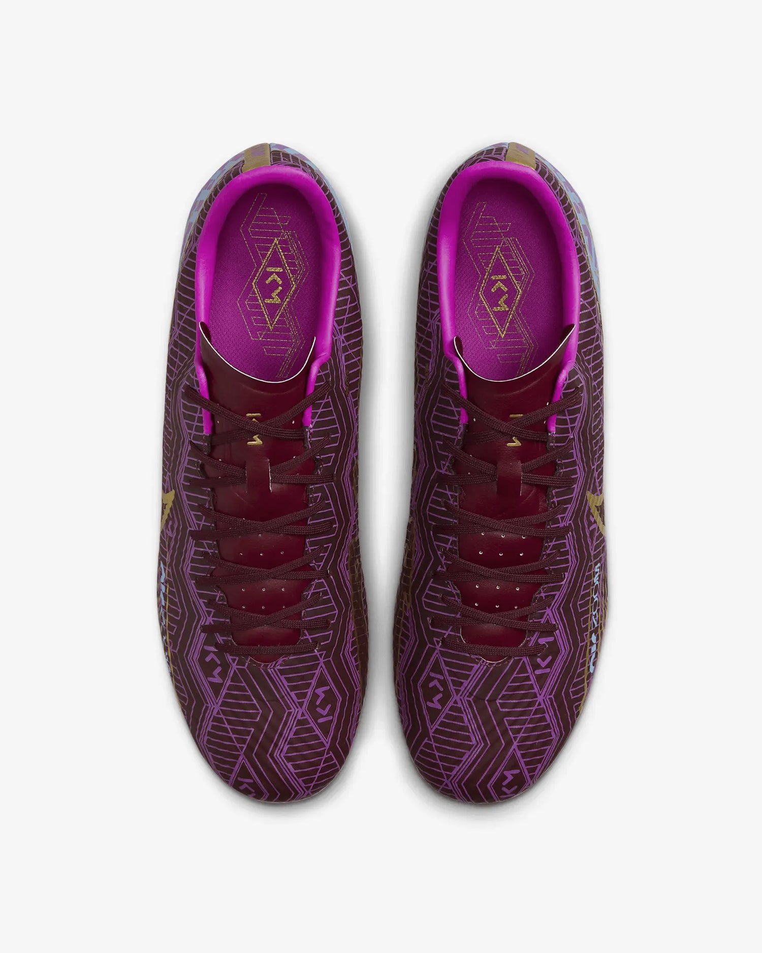 Nike Zoom Vapor 15 Academy KM FG-MG - Dark Beetroot-Gold (Pair - Top)