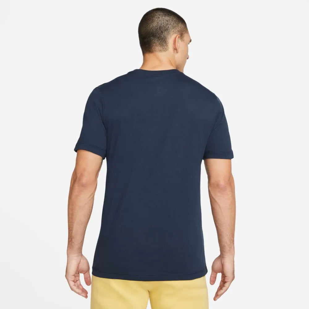 Nike 2021-22 Pumas Voice Tee - Navy-Gold (Model - Back)