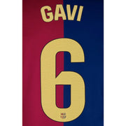 Barcelona 2024/25 Home GAVI #6 Official Name Set (Back)