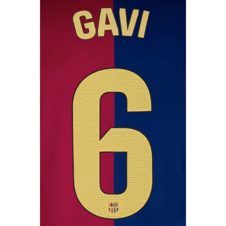 Barcelona 2024/25 Home GAVI #6 Official Name Set (Back)