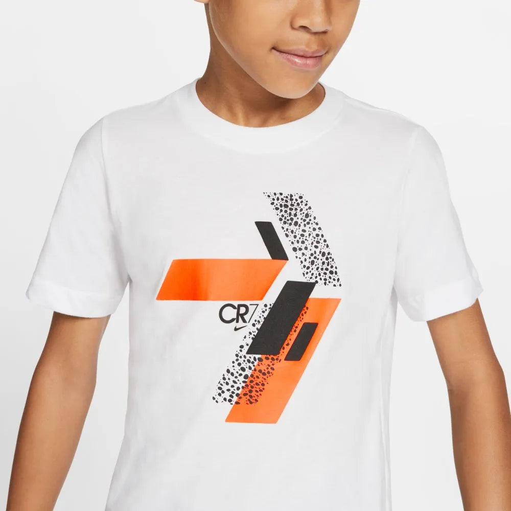Nike CR7 YOUTH Hook Tee - White-Orange