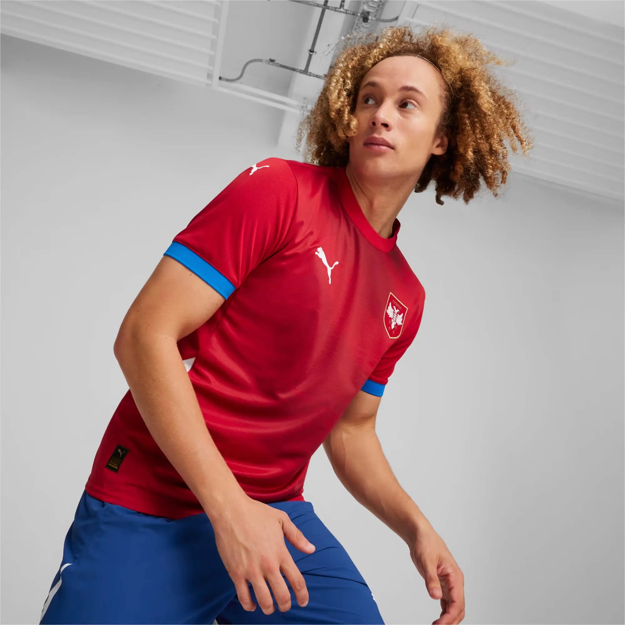 Puma 2024-25 Serbia Stadium Home Jersey (Model - Front)