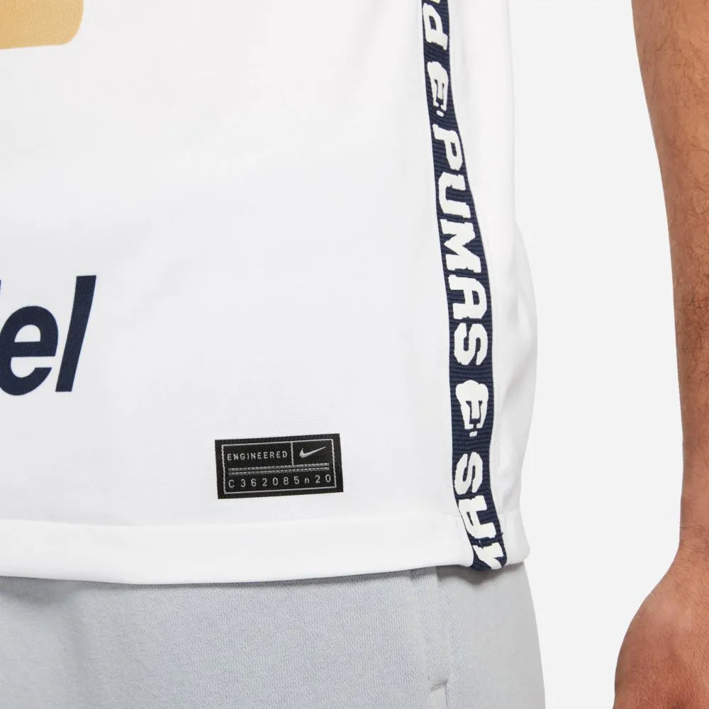 Nike 2021-22 Pumas Dry-Fit Home Jersey - White-Obsidian (Detail 4)