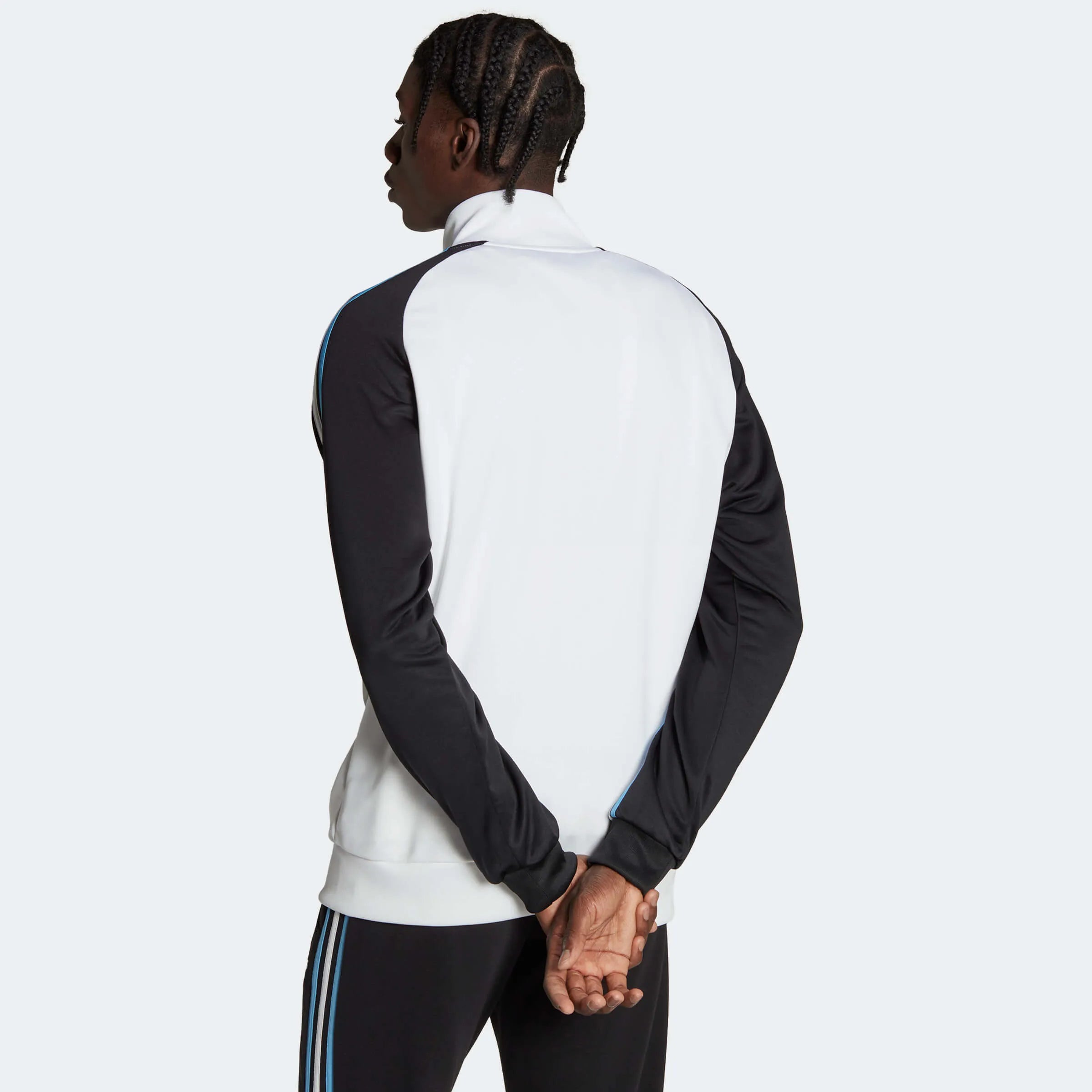 adidas 2022-23 Argentina 3 Stripe Track Jacket White-Black (Model - Back)