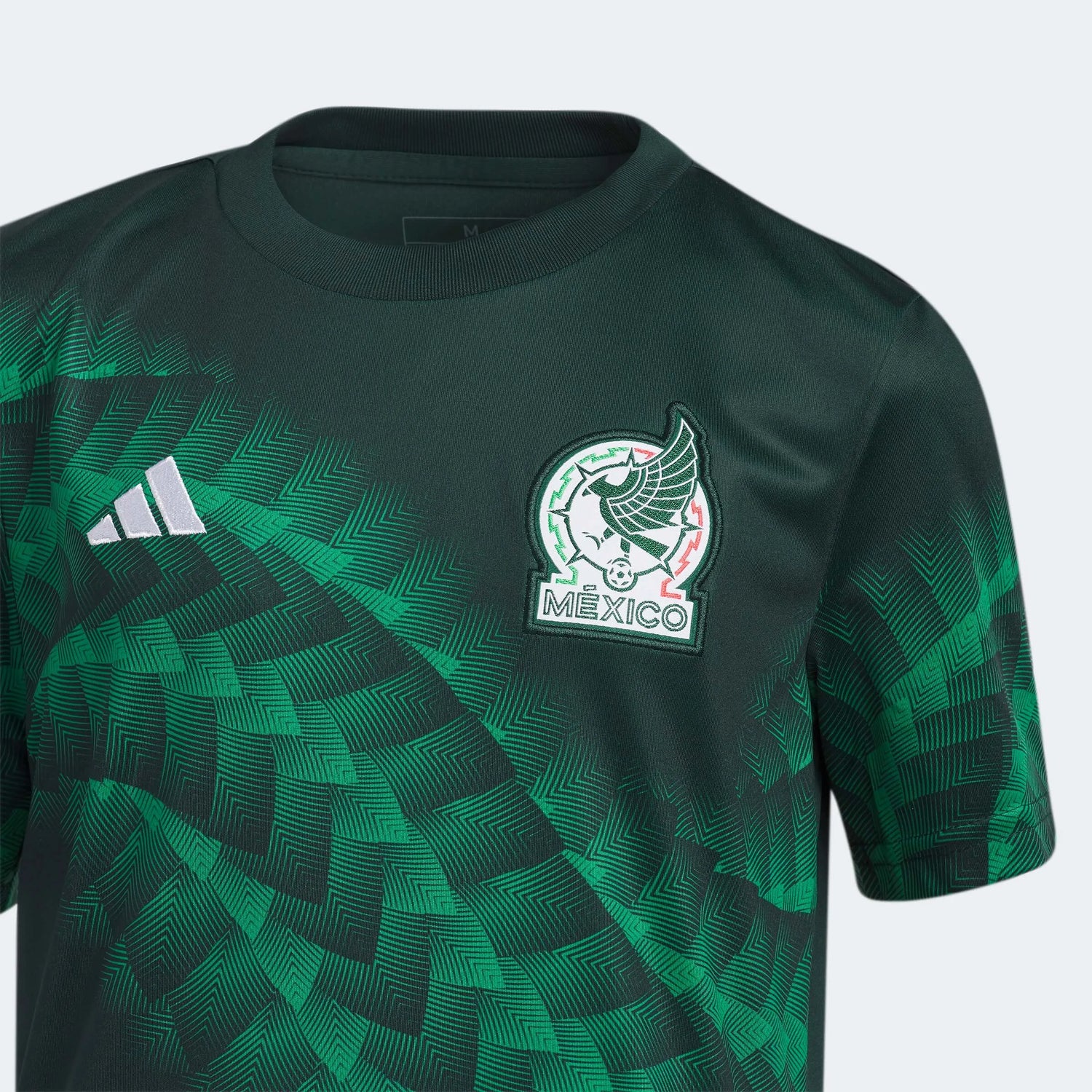 adidas 2022 23 Mexico Youth Pre Match Jersey Green Night Vivid Green
