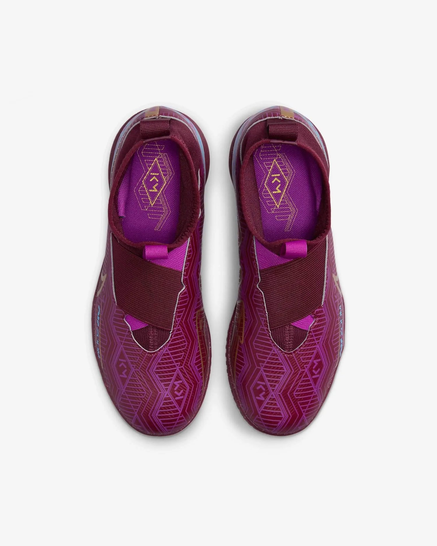 Nike Jr Zoom Superfly 9 Academy KM Indoor - Dark Beetroot-Gold (Pair - Top)