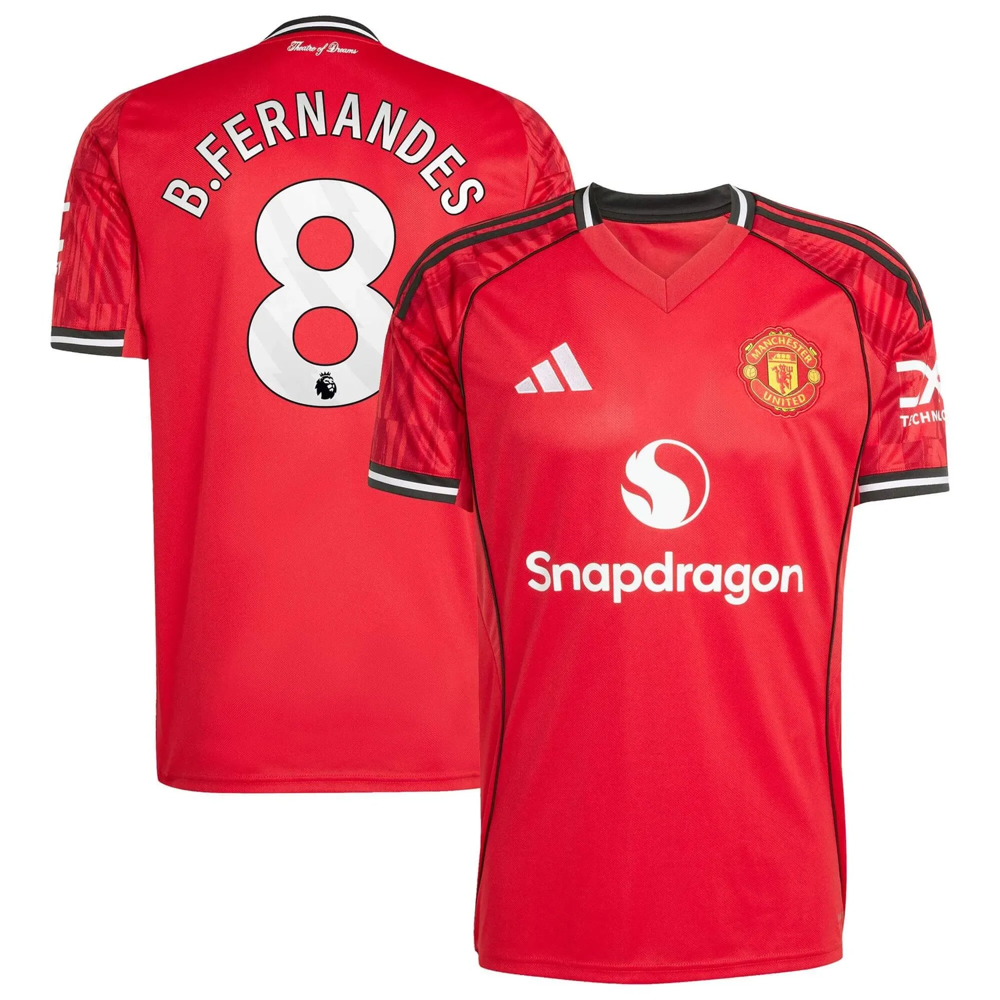 adidas 2025-26 Manchester United Men's Stadium Home Soccer Jersey (B. Fernandes)