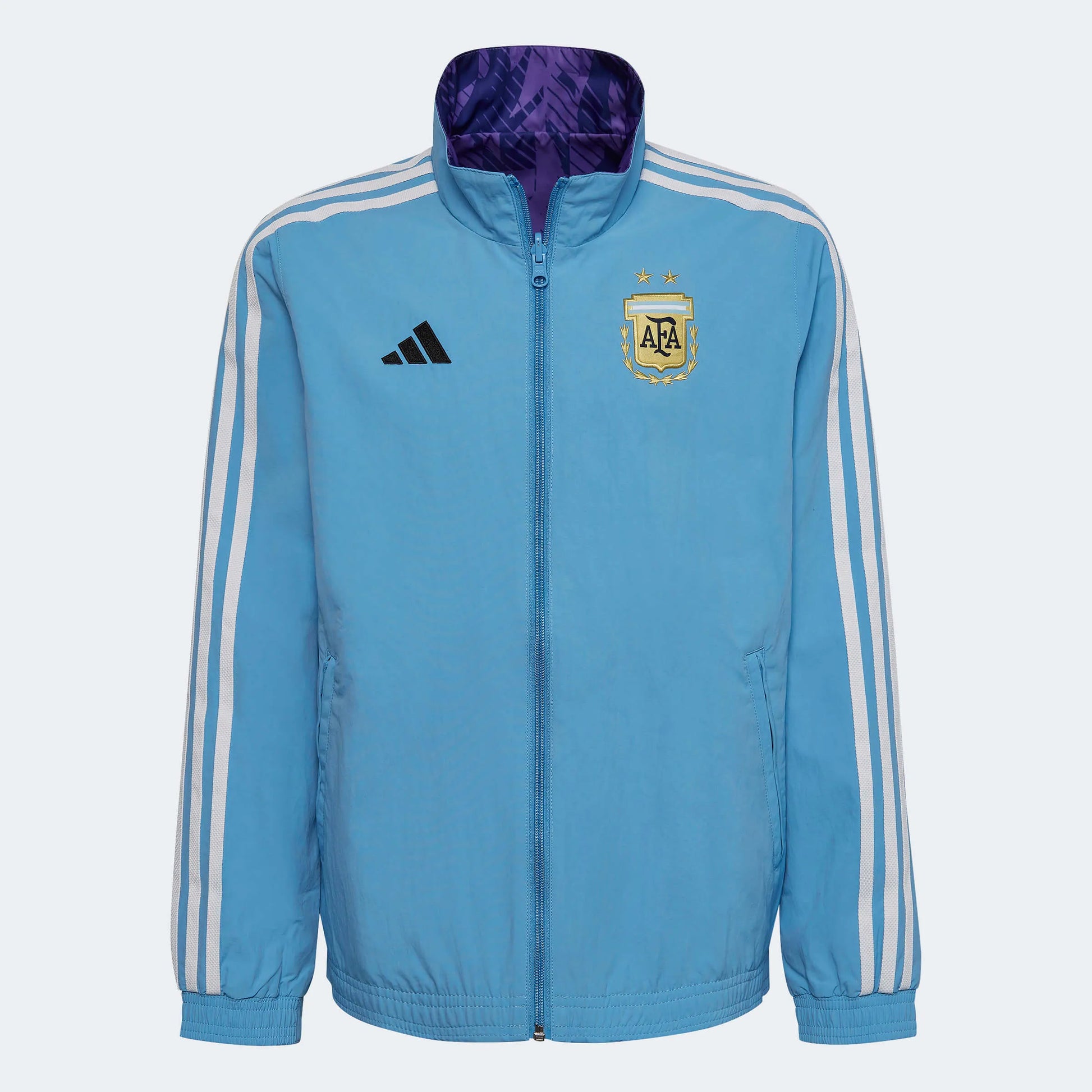 adidas 2022-23 Argentina Youth Anthem Jacket Sky Blue-White (Front)