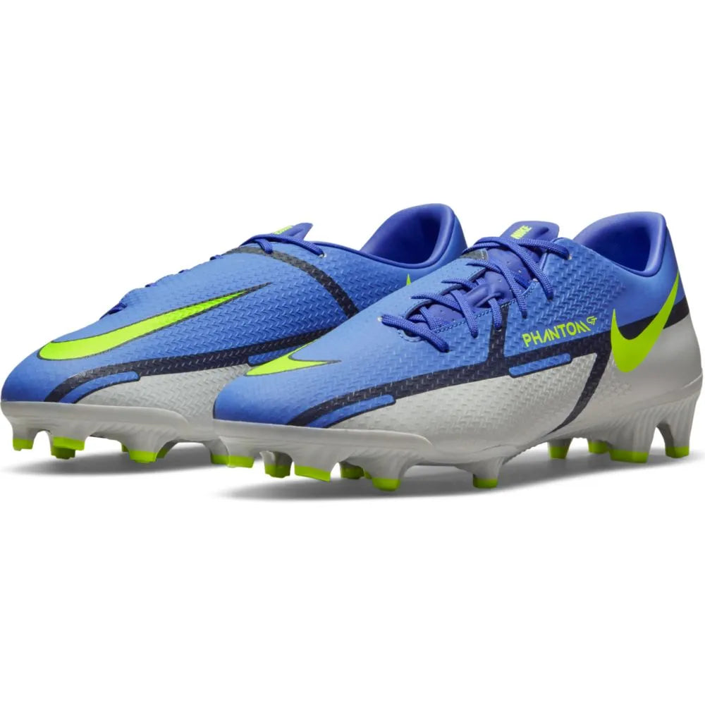 Nike Phantom GT2 Academy FG-MG - Sapphire-Volt-Grey (Pair - Diagonal)