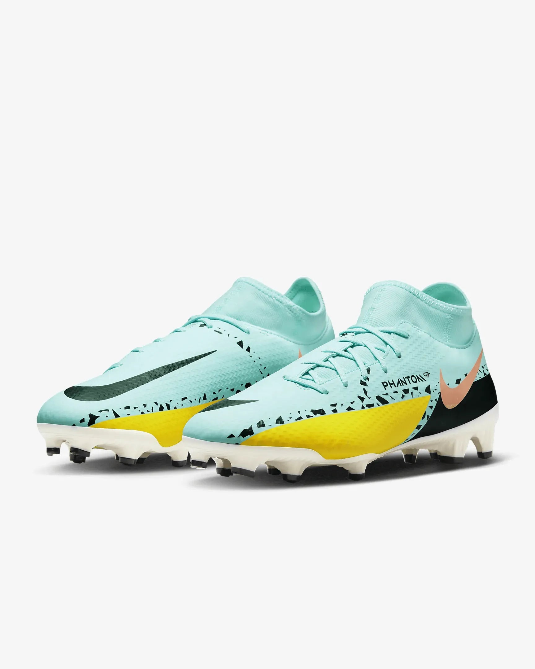 Nike Phantom GT2 Academy DF FG/MG - Glacier Ice-Black (Pair - Diagonal)