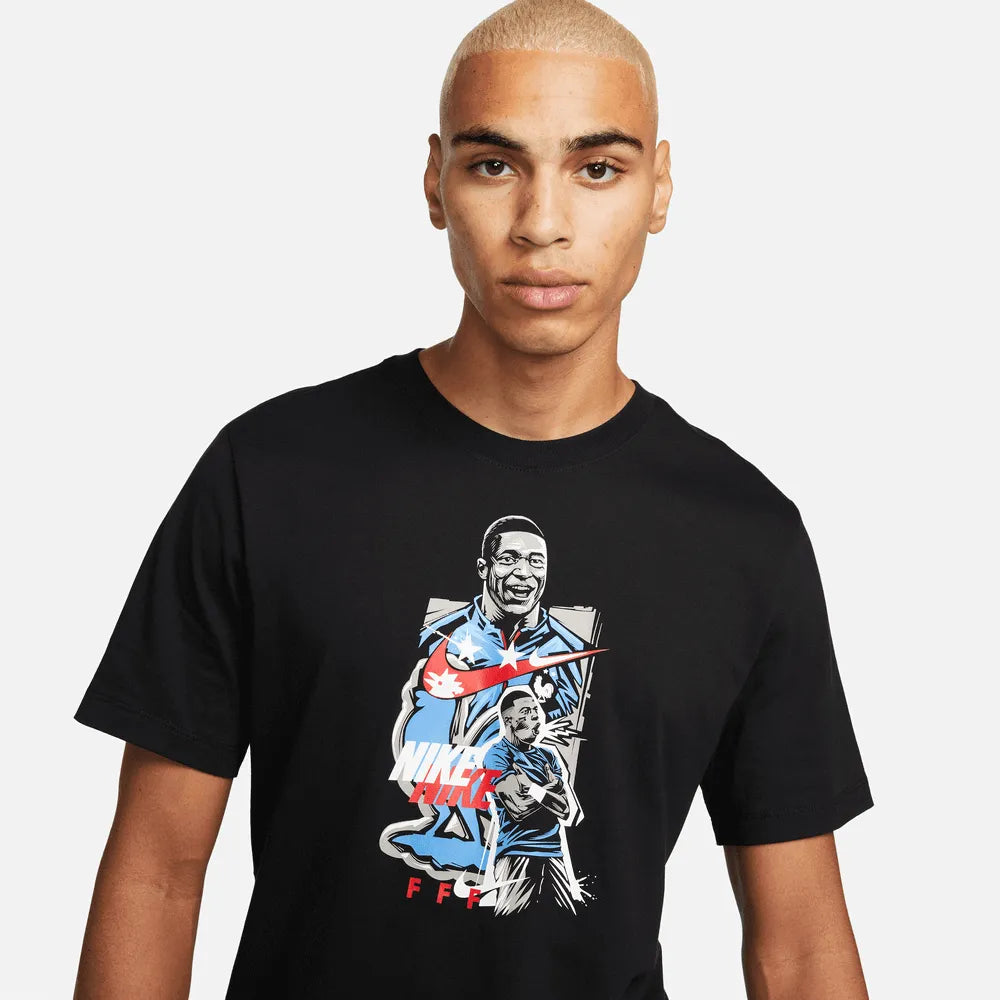 Nike 2022-23 France Mbappe Tee - Black | ProSoccer US