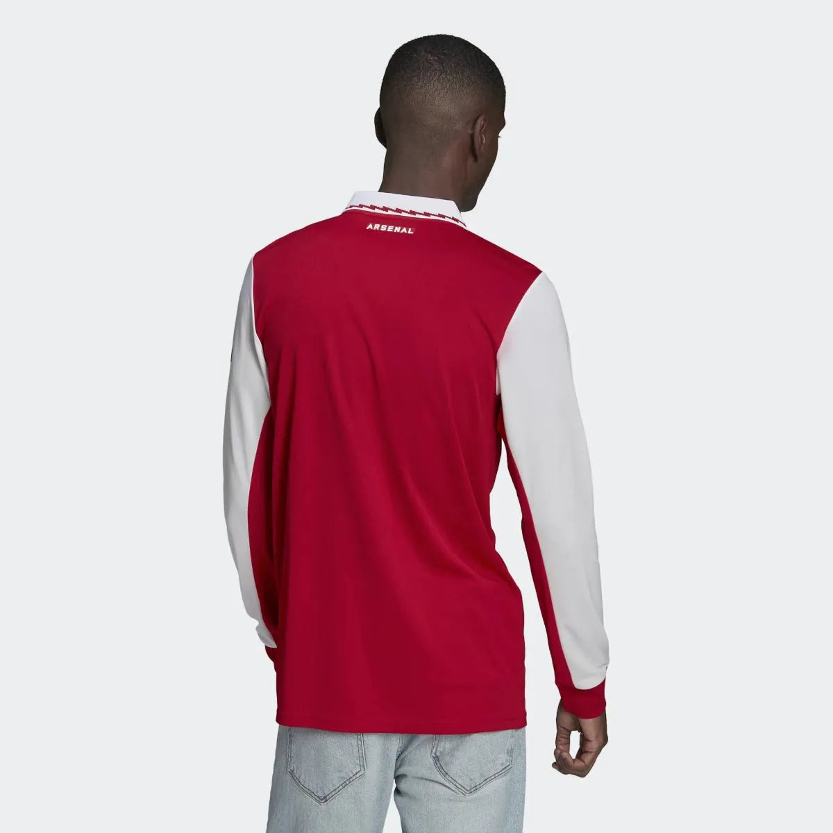 adidas 22-23 Arsenal Home Long Sleeve Jersey - Scarlet-White (Model - Back)