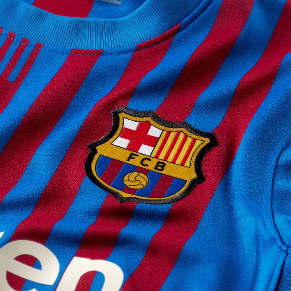 Nike 2021-22 Barcelona Youth Home Jersey - Soar-Pale Ivory (Detail 5)