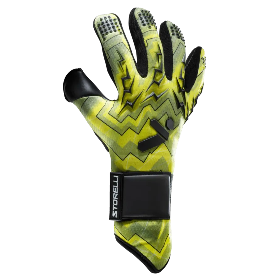 Storelli Lightning Storm Finger Spine Protection Goalkeeper Gloves Yellow (Single - Outer)