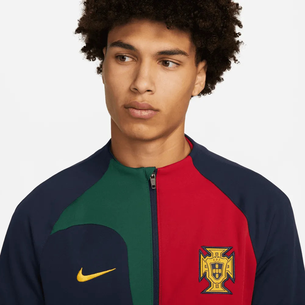 Nike 2022-23 Portugal Anthem Jacket - Navy-Red-Green (Detail 1)