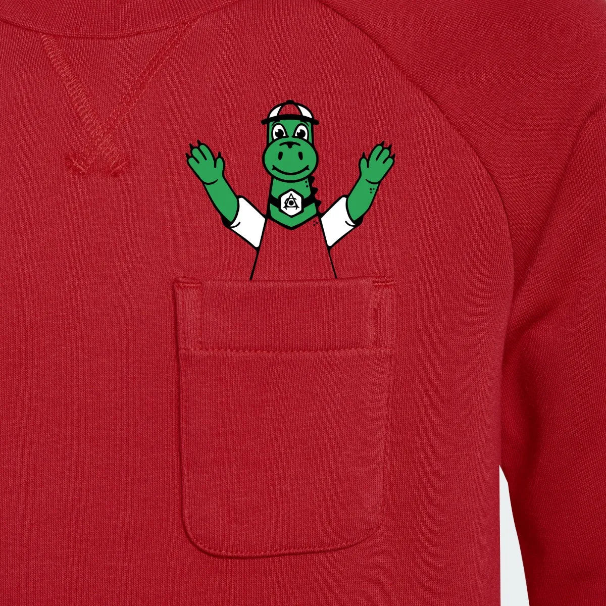 Adidas 2021-22 Arsenal Youth Crew Sweatshirt - Red (Detail 2)