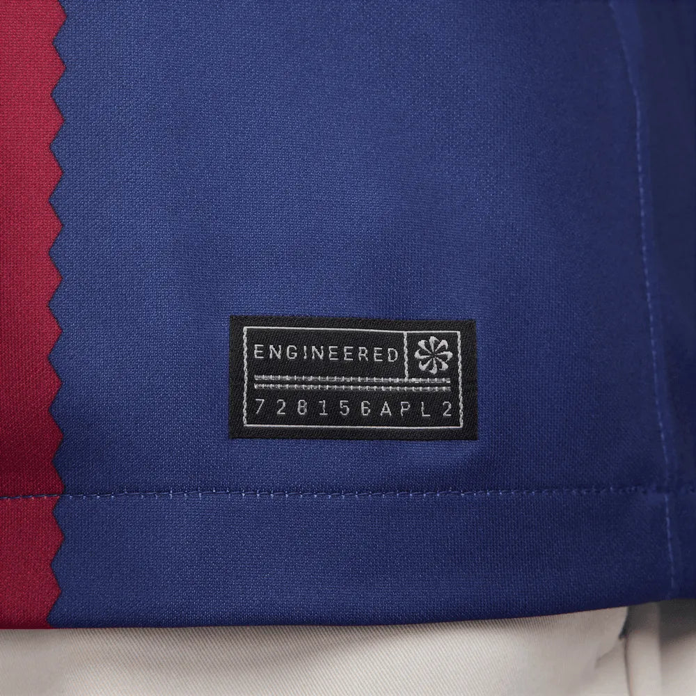Nike 2023-24 Barcelona Men's Stadium Home Long Sleeve Jersey (Detail 4)