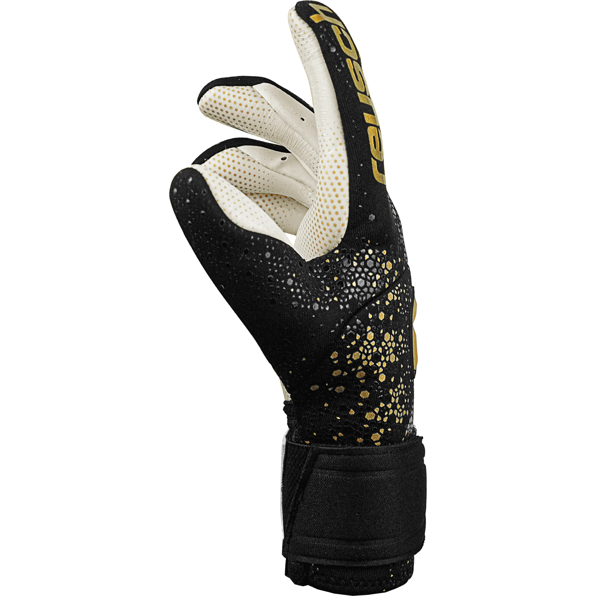 Reusch Pure Contact Gold X Glueprint Goalkeeper Gloves - Black-Gold (Single - Side)