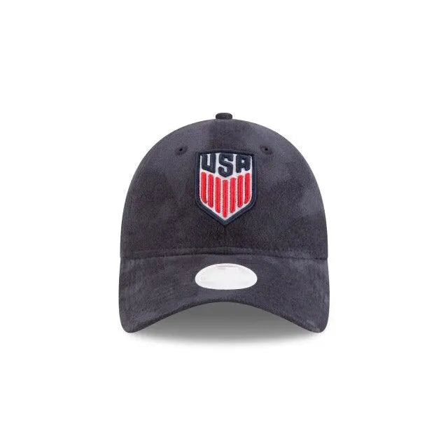 New Era Womens USA Suede Adjustable Hat - Navy (Front)