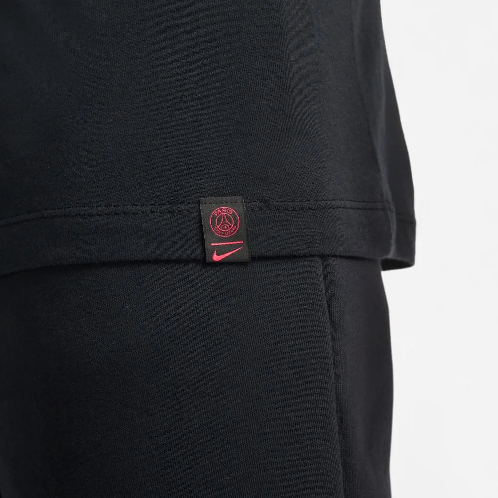 Nike 2021-22 PSG Swoosh Club Tee - Black-Red (Detail 2)