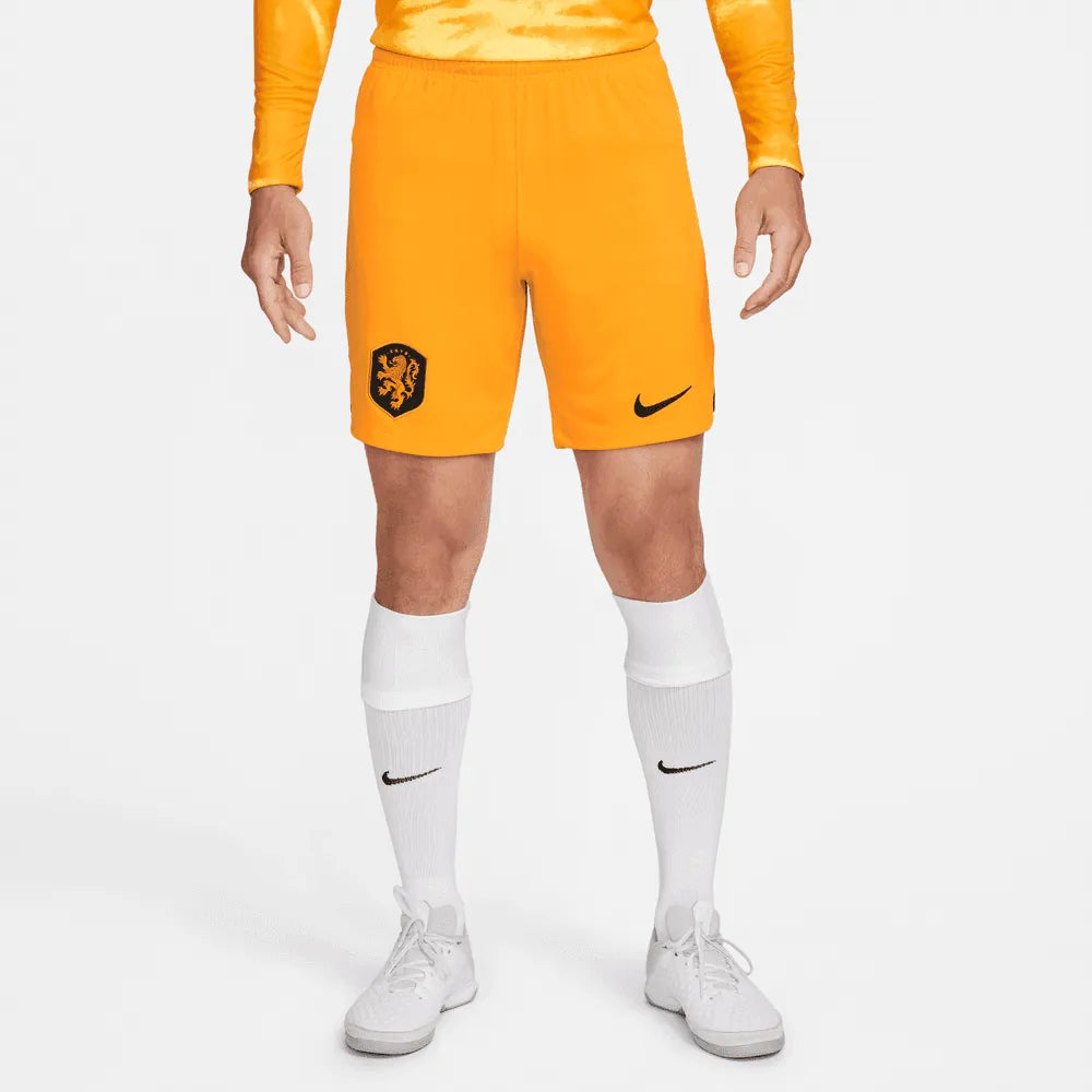 Nike 2022-23 Netherlands Home Shorts - Orange-Black (Model - Front)