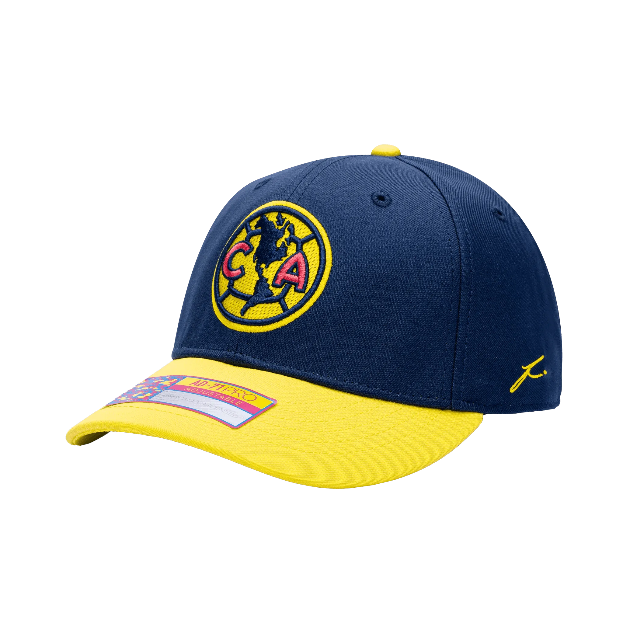 FI Collection Club America Bambo Classic Hat Navy/Yellow (Lateral - Side 1)