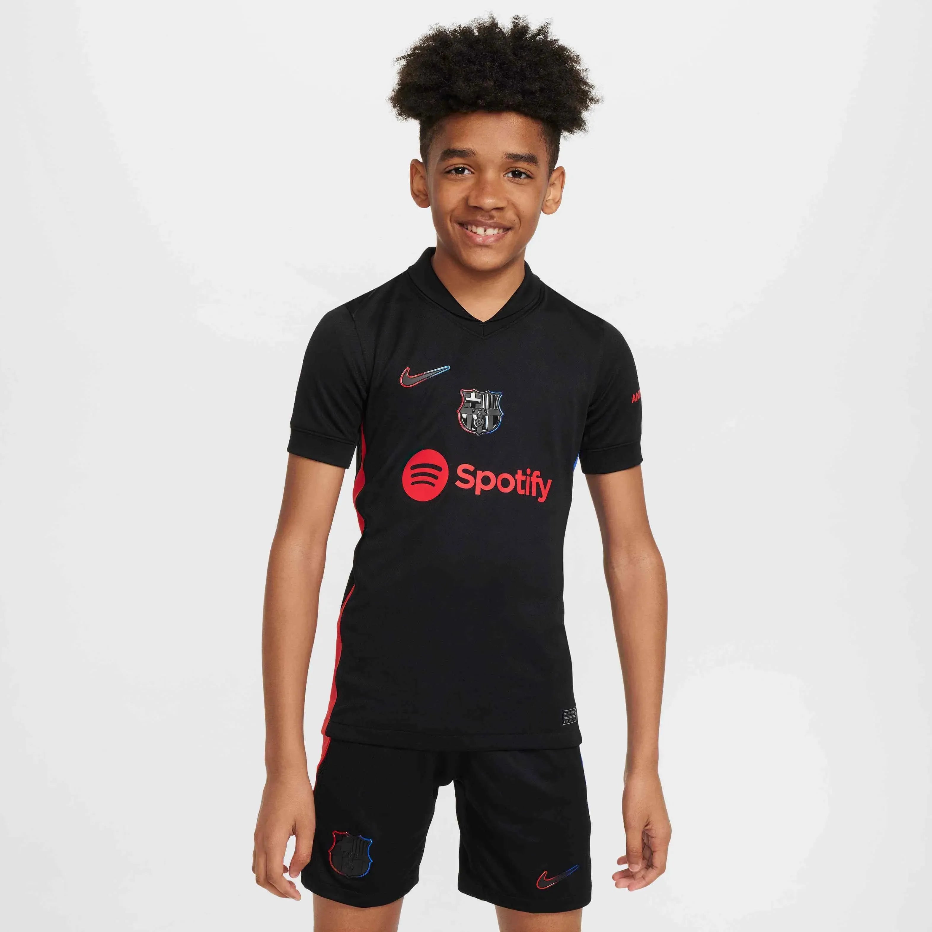 Nike 2024-25 Barcelona Youth Stadium Away Jersey (Model - Front)
