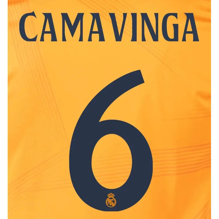 Real Madrid 2024-25 Away CAMAVINGA #6 Official Name Set (Back)