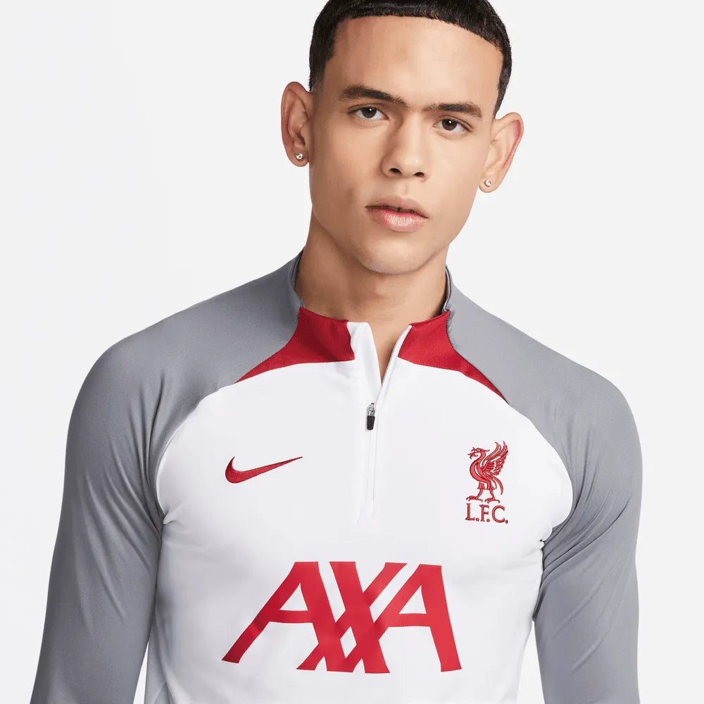 Nike 2023 Liverpool FC Strike Drill Top - White-Grey-Tough Red (Detail 1)