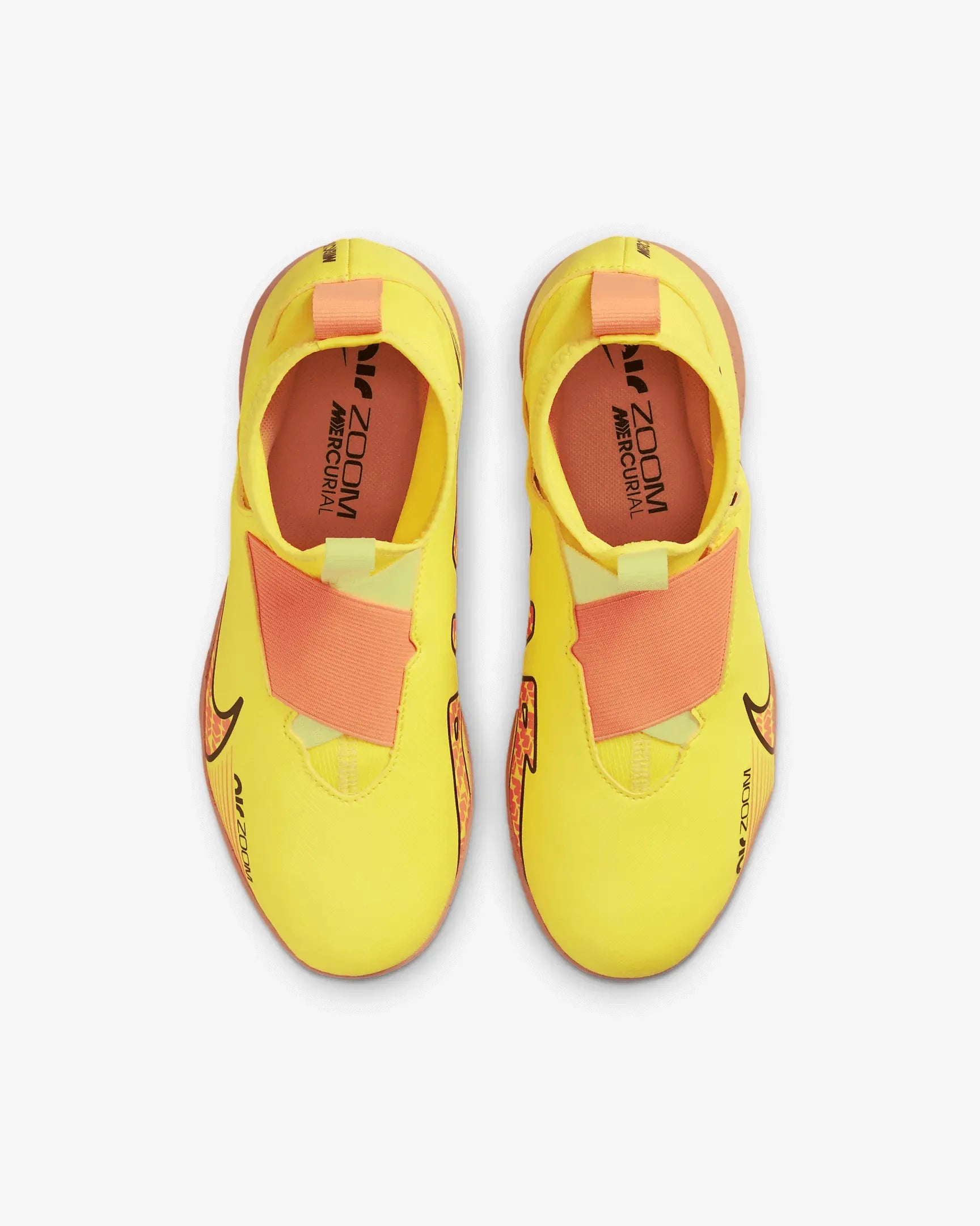 Nike JR Zoom Superfly 9 Academy Indoor Shoes Yellow Strike (Pair - Top)