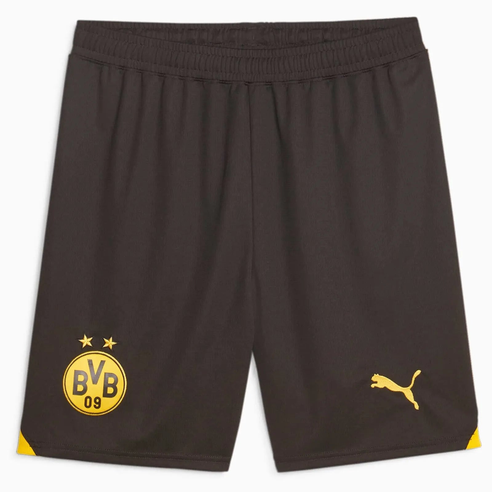 Puma 2023-24 Borussia Dortmund Men's Home Away Shorts Black-Yellow (Front)