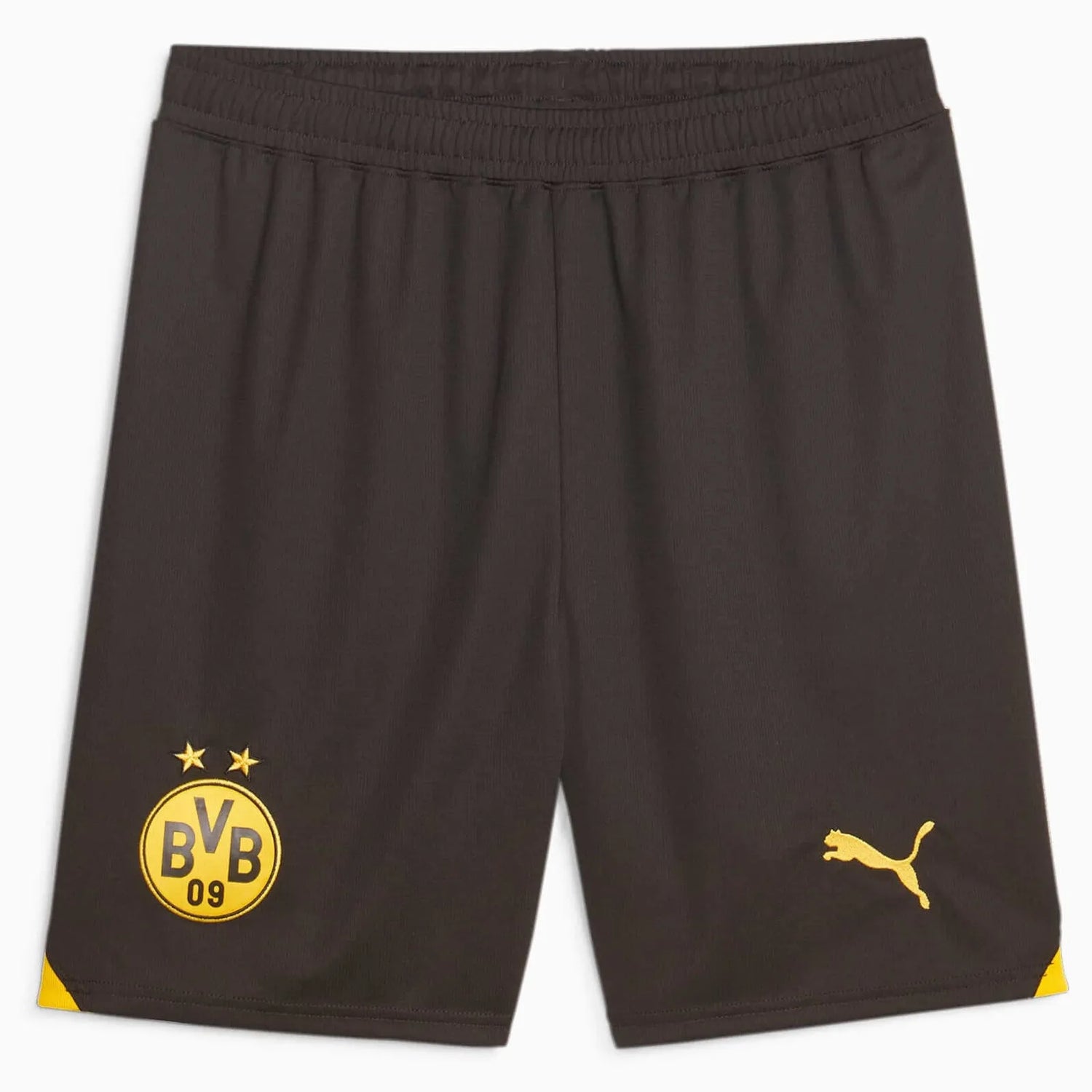 Puma 2023-24 Borussia Dortmund Men's Home Away Shorts Black-Yellow (Front)