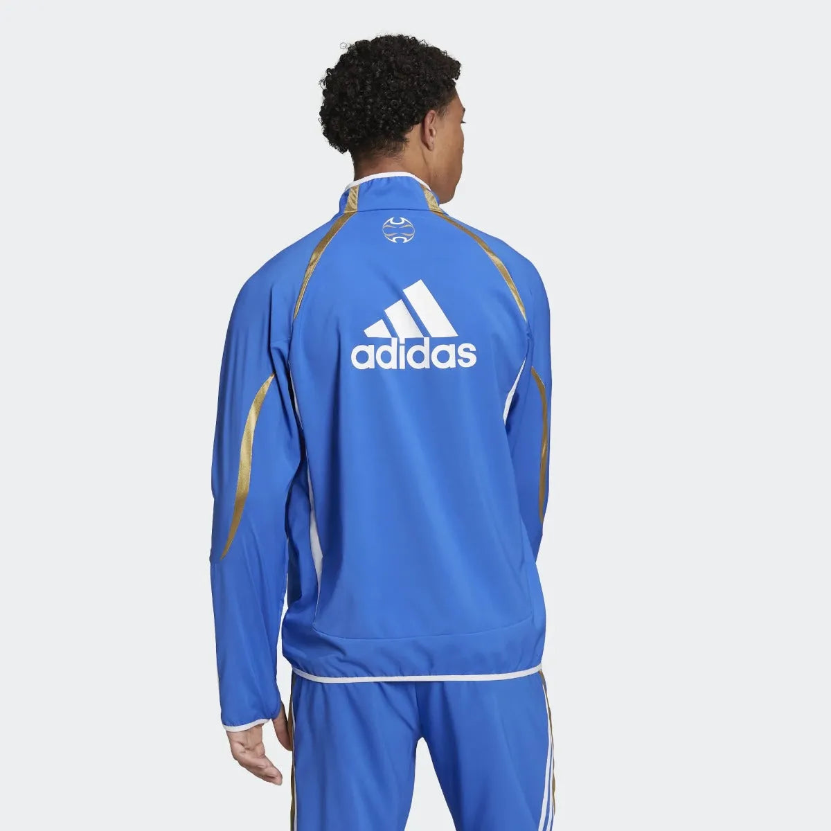 adidas 21-22 Juventus Teamgeist Woven Jacket - Hi Res Blue (Model - Back)