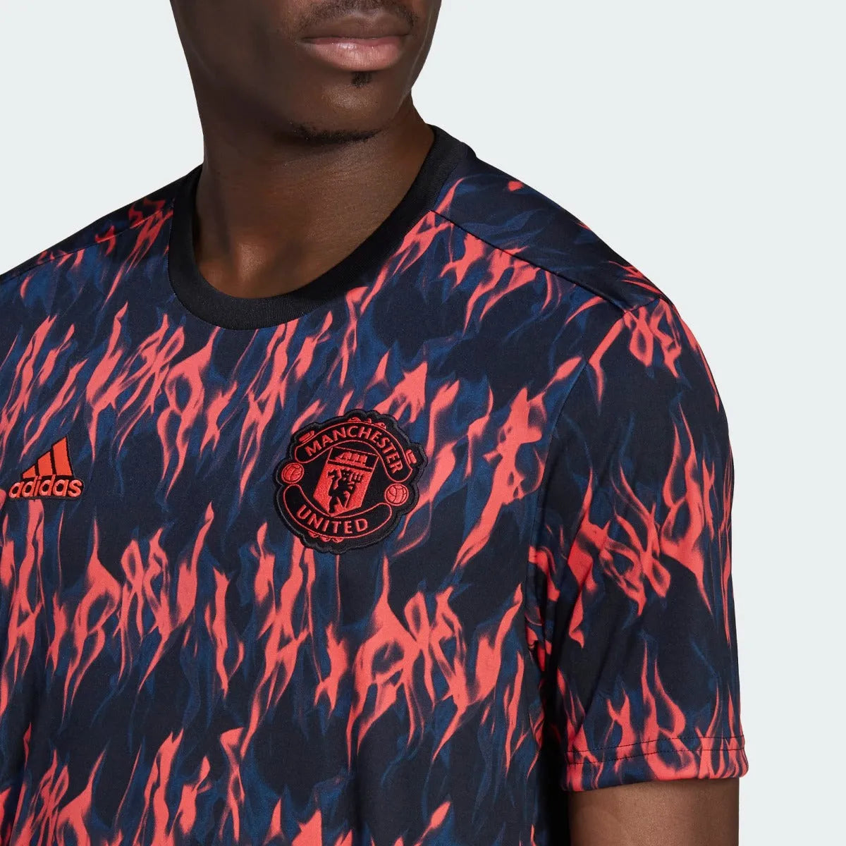 adidas 21-22 Manchester United Pre-Match Jersey - Black-Shock Red (Detail 1)