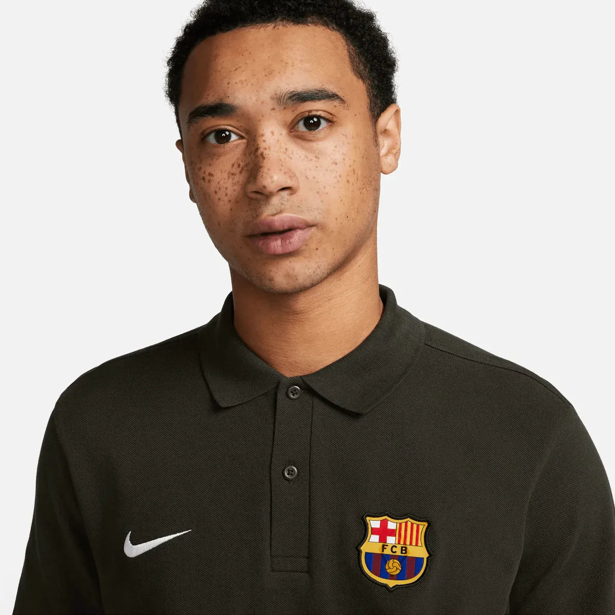 Nike 2023-24 FC Barcelona Polo Shirt - Dark Green (Detail 1)