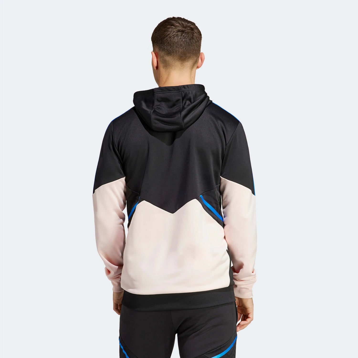 adidas 2023 Manchester United Track Hoodie - Black-Icy Pink (Model - Back)